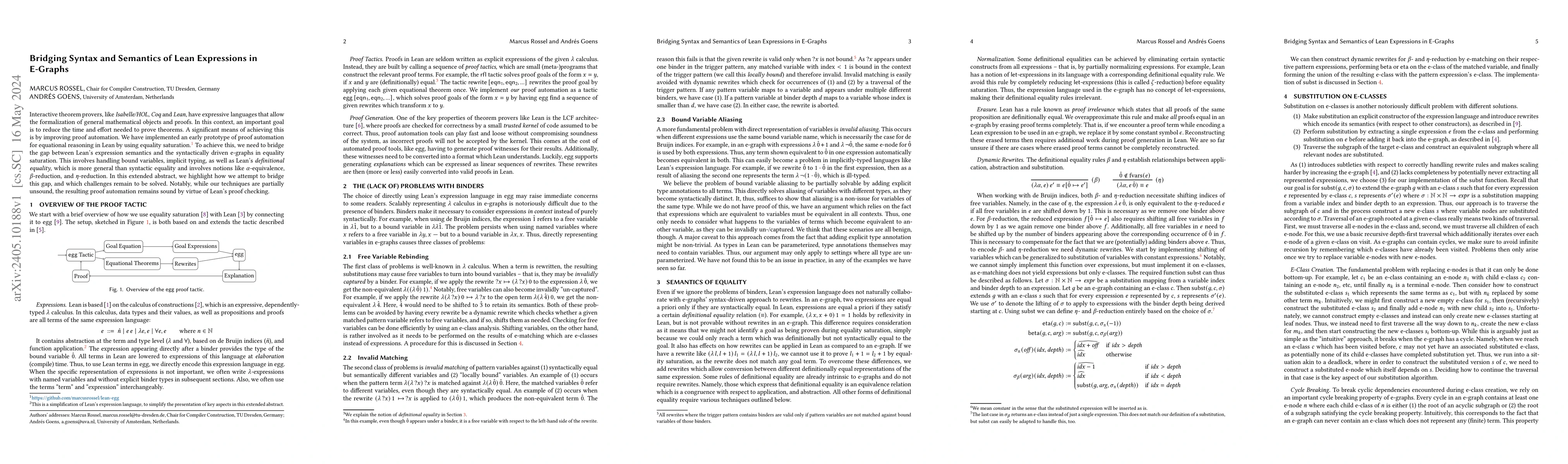 Thumbnail for Bridging Syntax and Semantics of Lean Expressions in E-Graphs