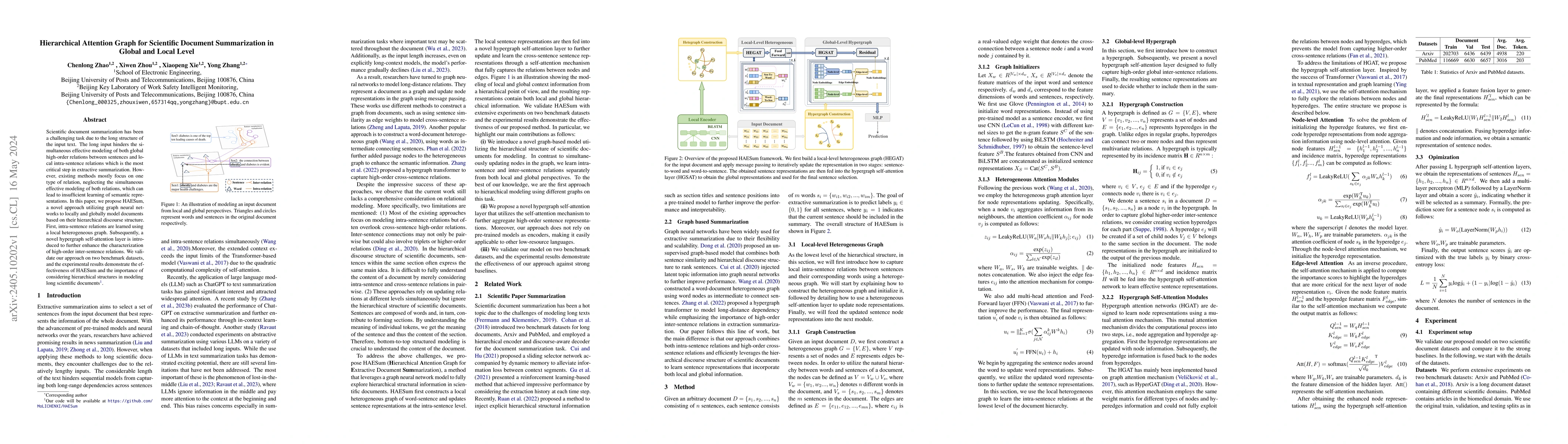 Thumbnail for Hierarchical Attention Graph for Scientific Document Summarization in
  Global and Local Level