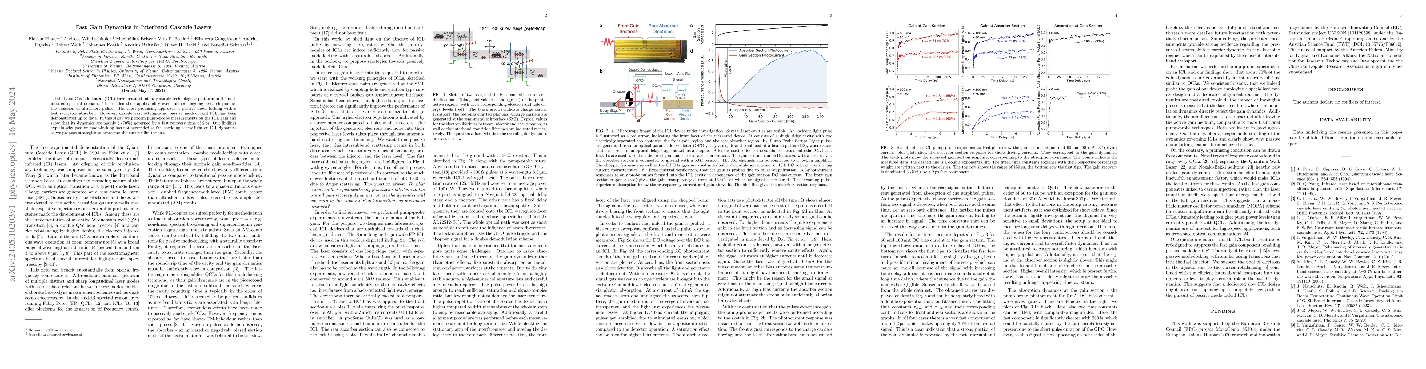 Thumbnail for Fast Gain Dynamics in Interband Cascade Lasers