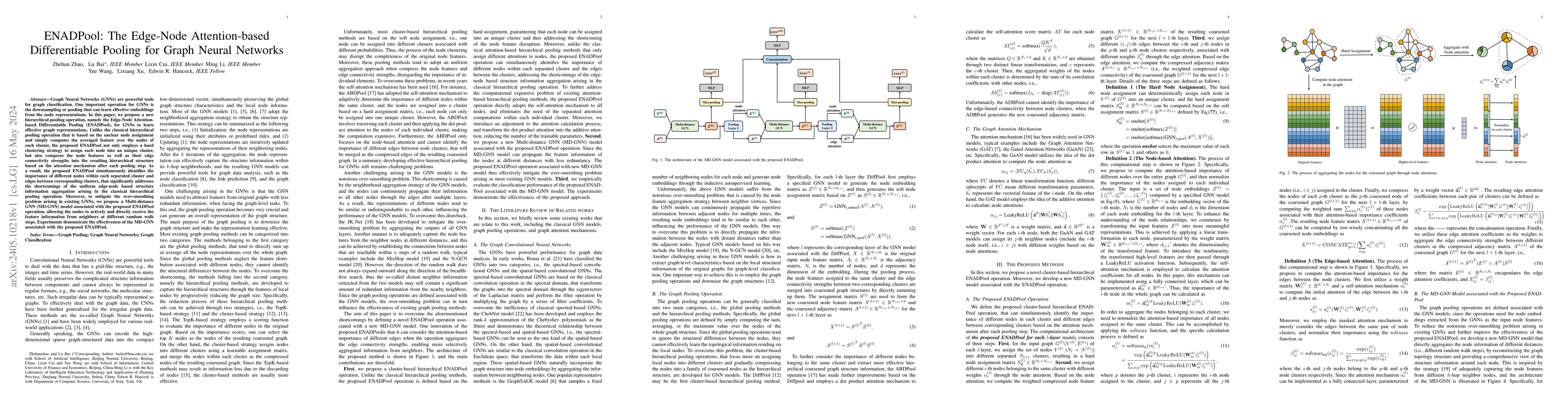Thumbnail for ENADPool: The Edge-Node Attention-based Differentiable Pooling for Graph
  Neural Networks