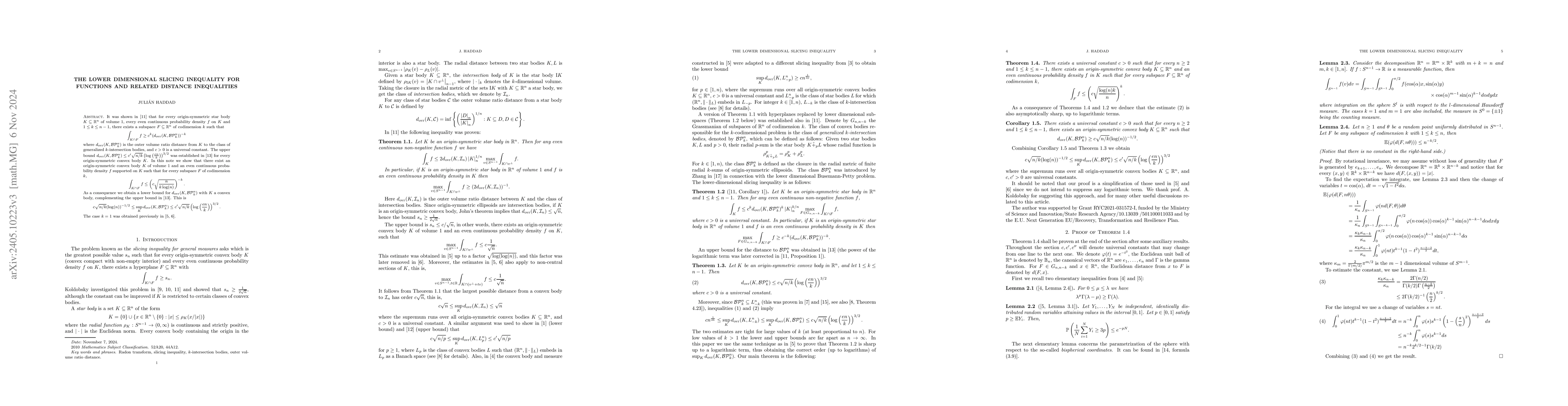Thumbnail for Distance inequalities of generalized $k$-intersection bodies