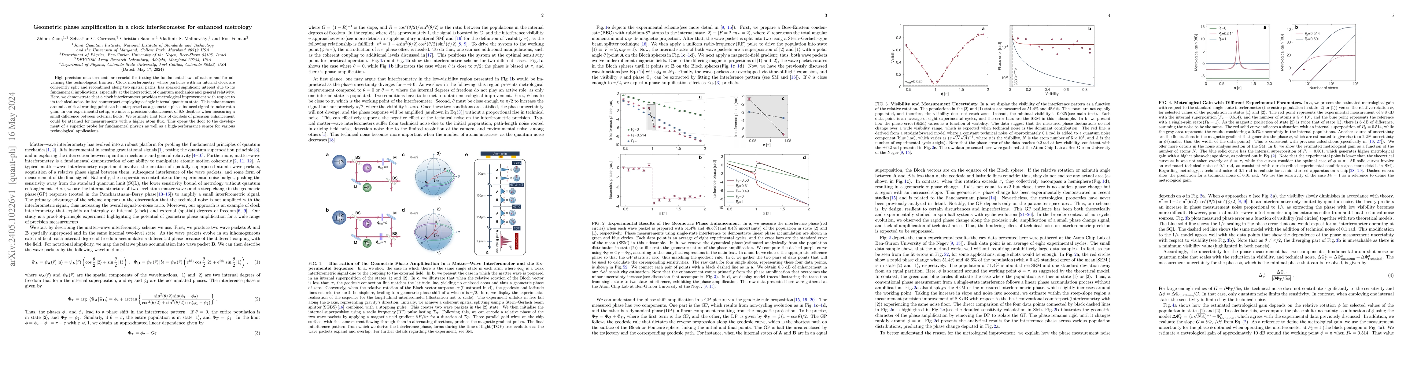 Thumbnail for Geometric phase amplification in a clock interferometer for enhanced
  metrology
