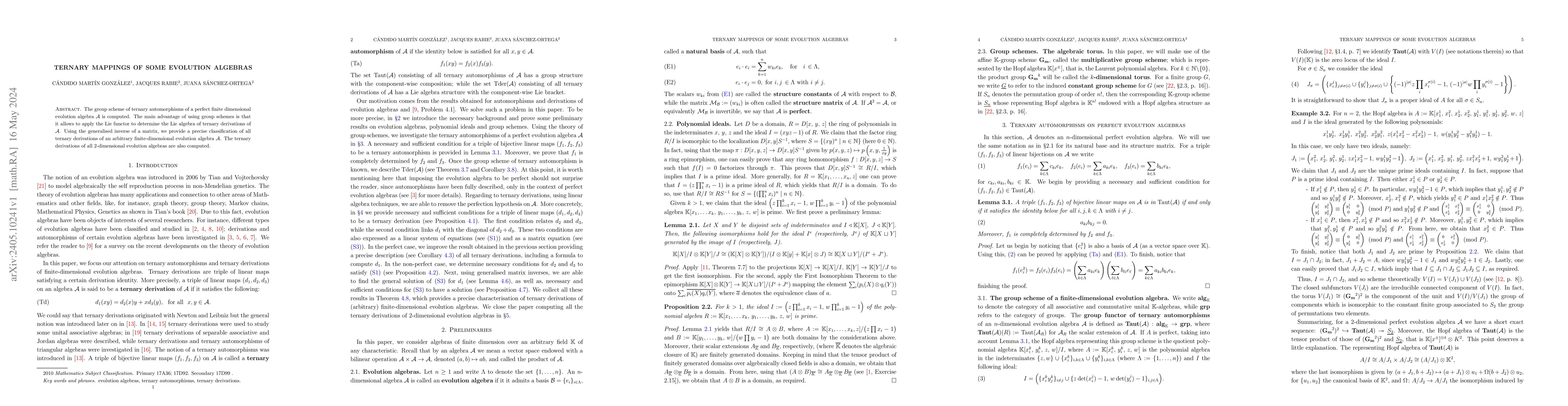 Thumbnail for Ternary mappings of some evolution algebras