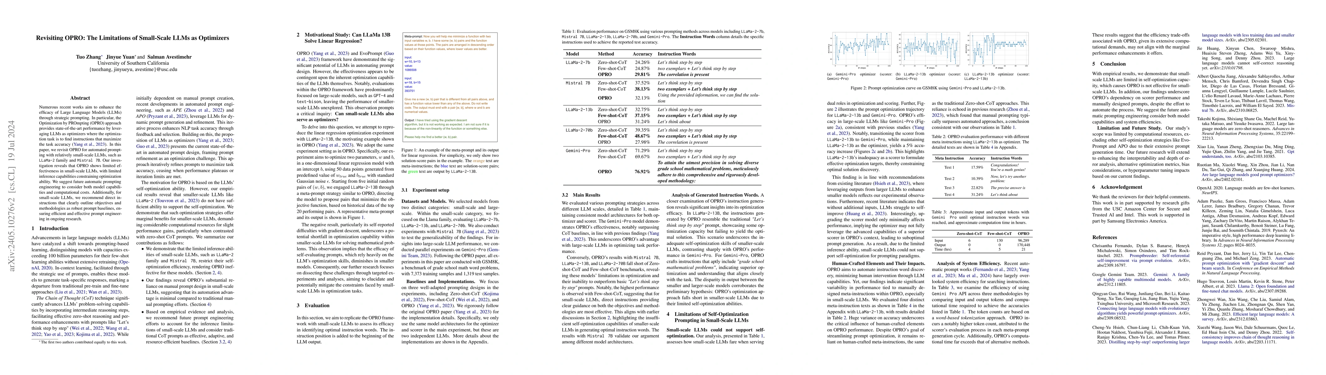 Thumbnail for Revisiting OPRO: The Limitations of Small-Scale LLMs as Optimizers