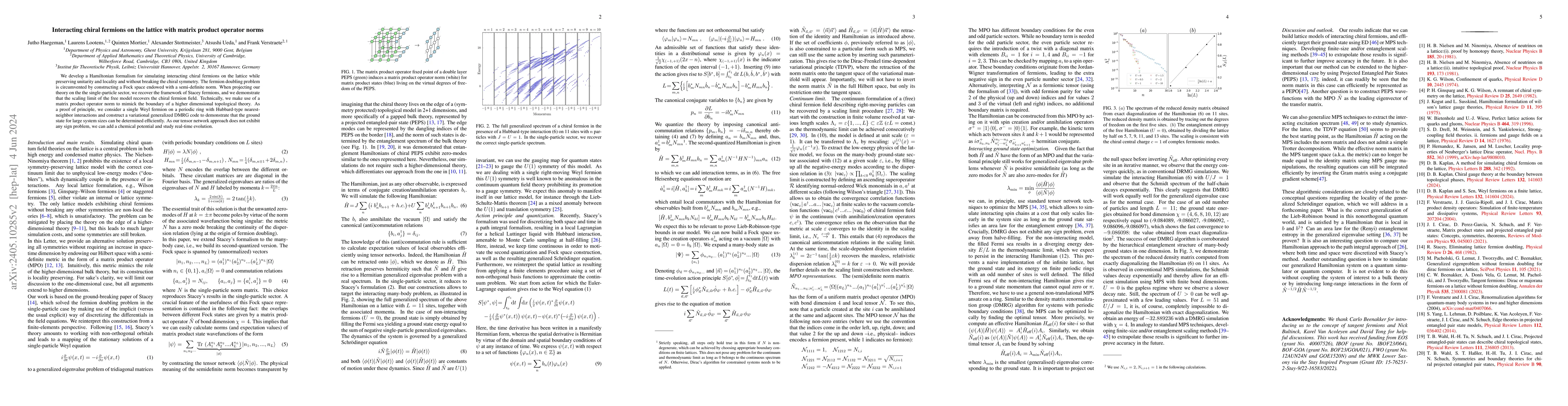Thumbnail for Interacting chiral fermions on the lattice with matrix product operator
  norms