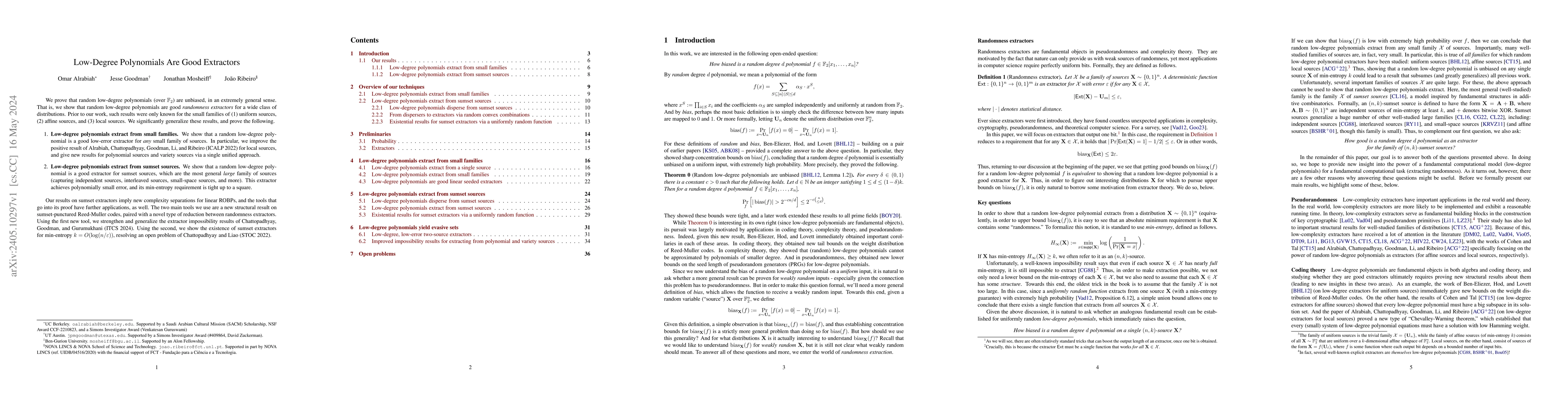 Thumbnail for Low-Degree Polynomials Are Good Extractors