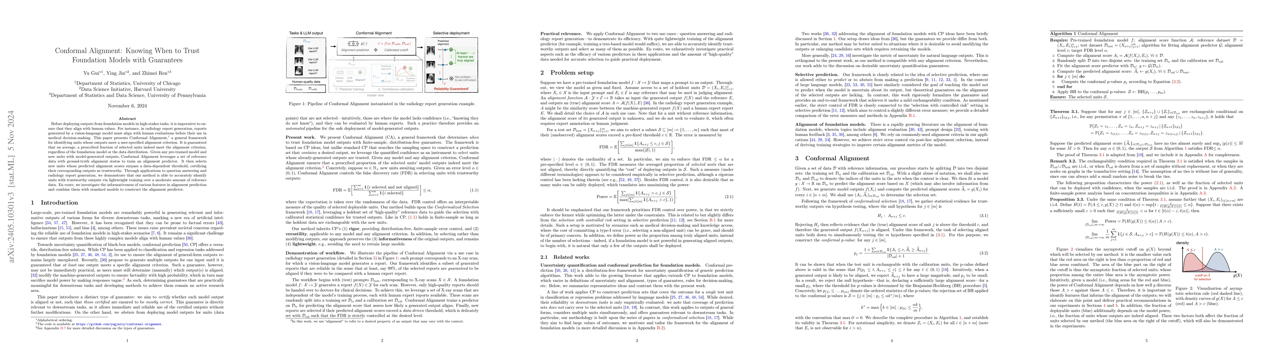 Thumbnail for Conformal Alignment: Knowing When to Trust Foundation Models with
  Guarantees