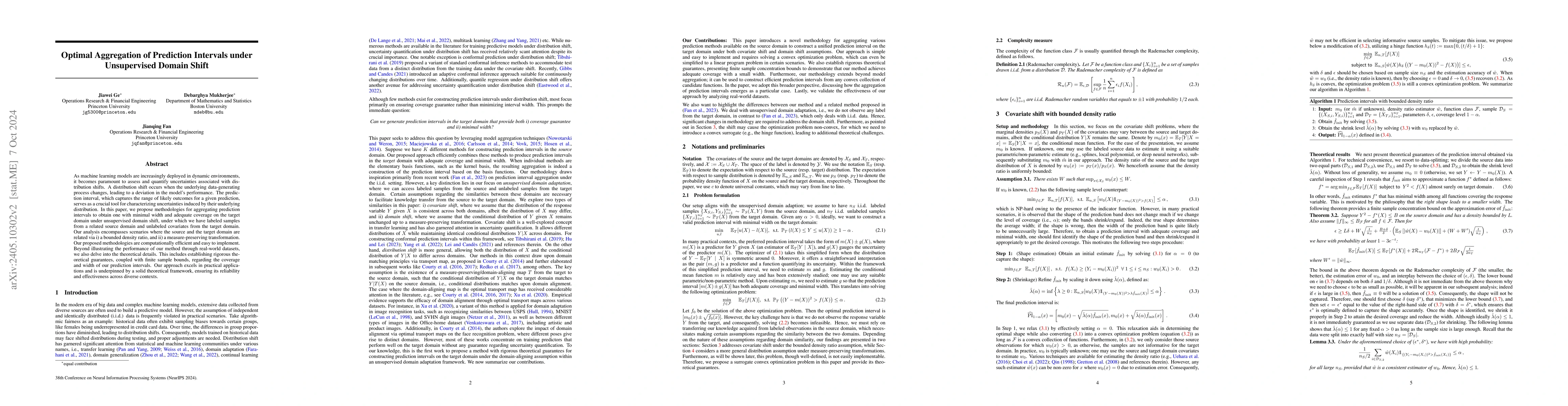 Thumbnail for Optimal Aggregation of Prediction Intervals under Unsupervised Domain
  Shift