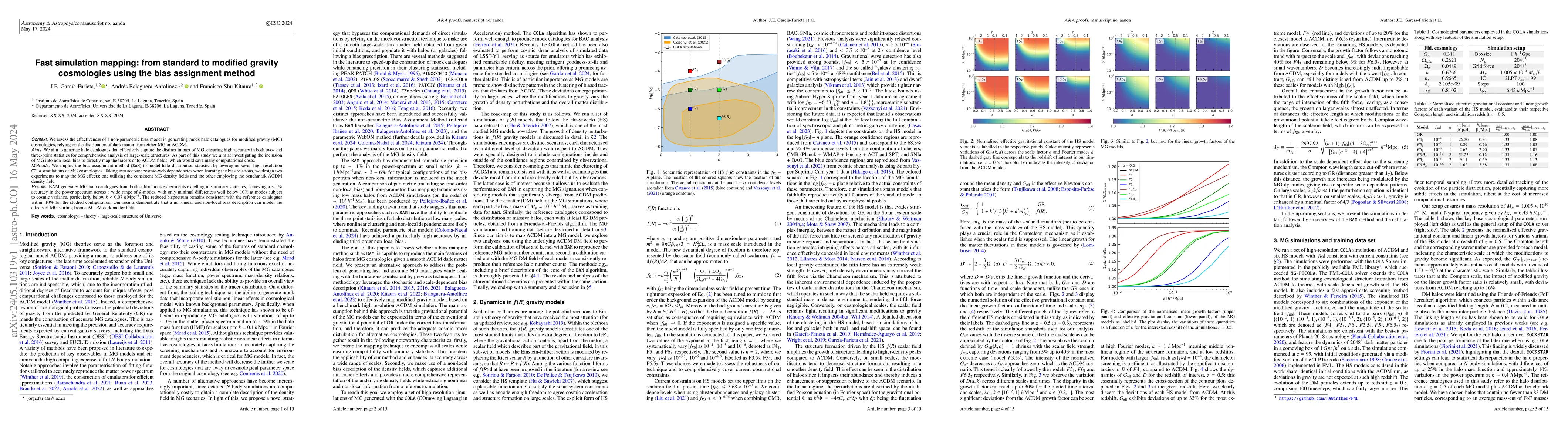 Thumbnail for Fast simulation mapping: from standard to modified gravity cosmologies
  using the bias assignment method