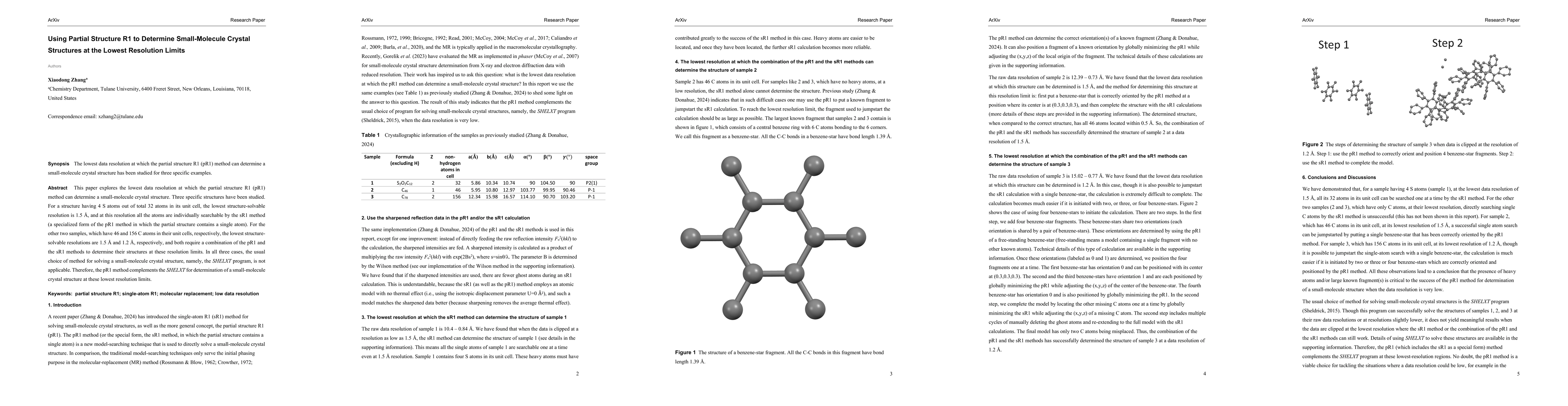Thumbnail for Using Partial Structure R1 to Determine Small-Molecule Crystal
  Structures at the Lowest Resolution Limits