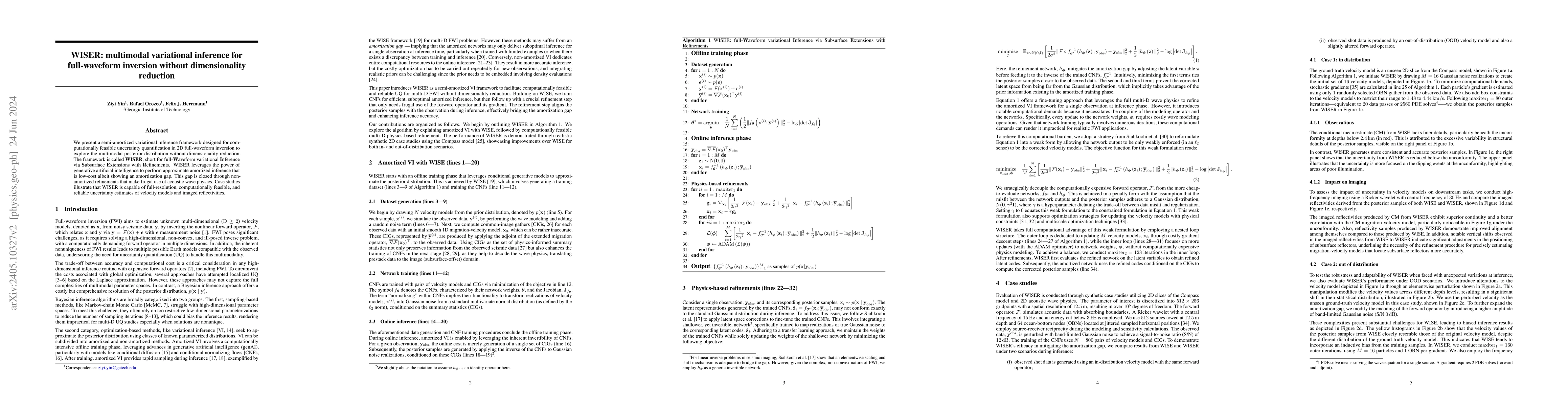 Thumbnail for WISER: multimodal variational inference for full-waveform inversion
  without dimensionality reduction