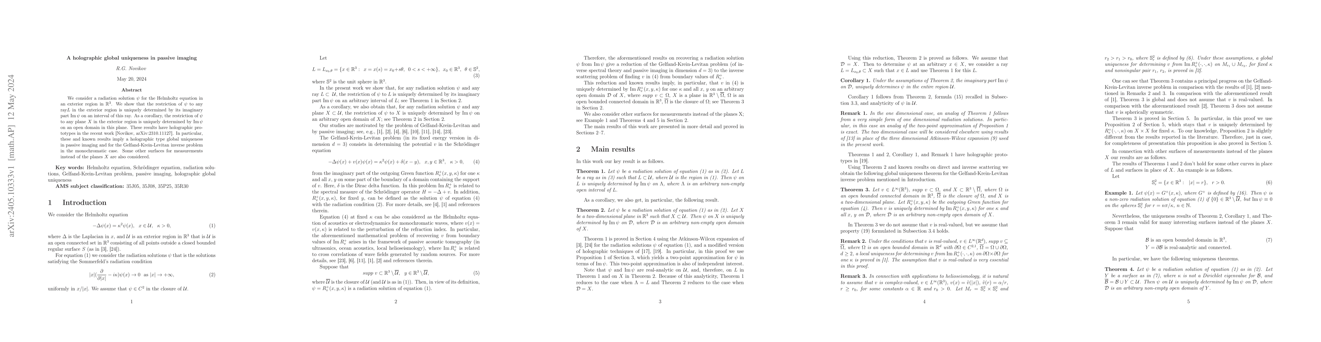 Thumbnail for A holographic global uniqueness in passive imaging