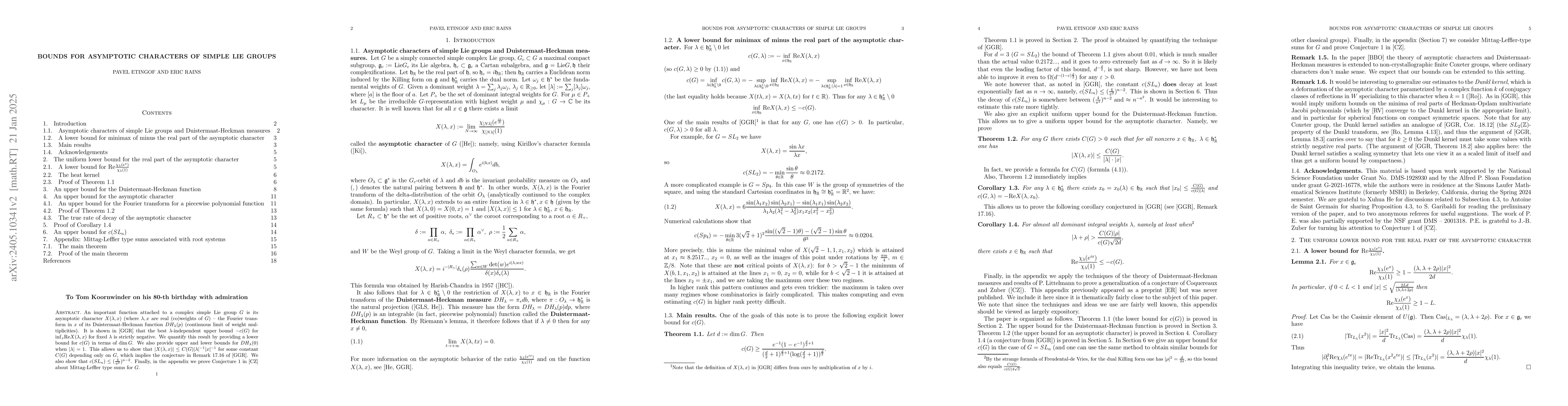 Thumbnail for Bounds for asymptotic characters of simple Lie groups