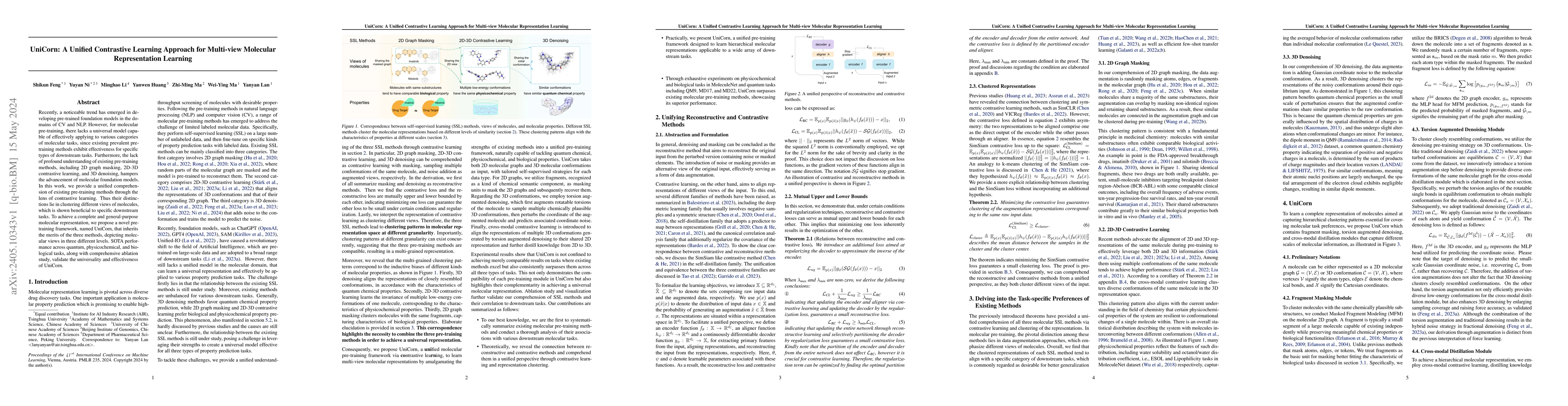 Thumbnail for UniCorn: A Unified Contrastive Learning Approach for Multi-view
  Molecular Representation Learning