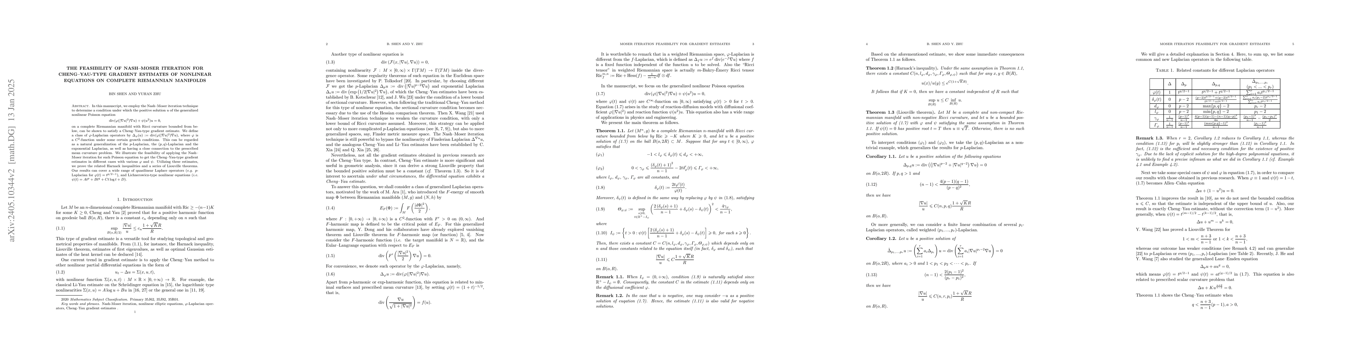 Thumbnail for Feasibility of Nash-Moser iteration for Cheng-Yau-type gradient
  estimates of nonlinear equations on complete Riemannian manifolds