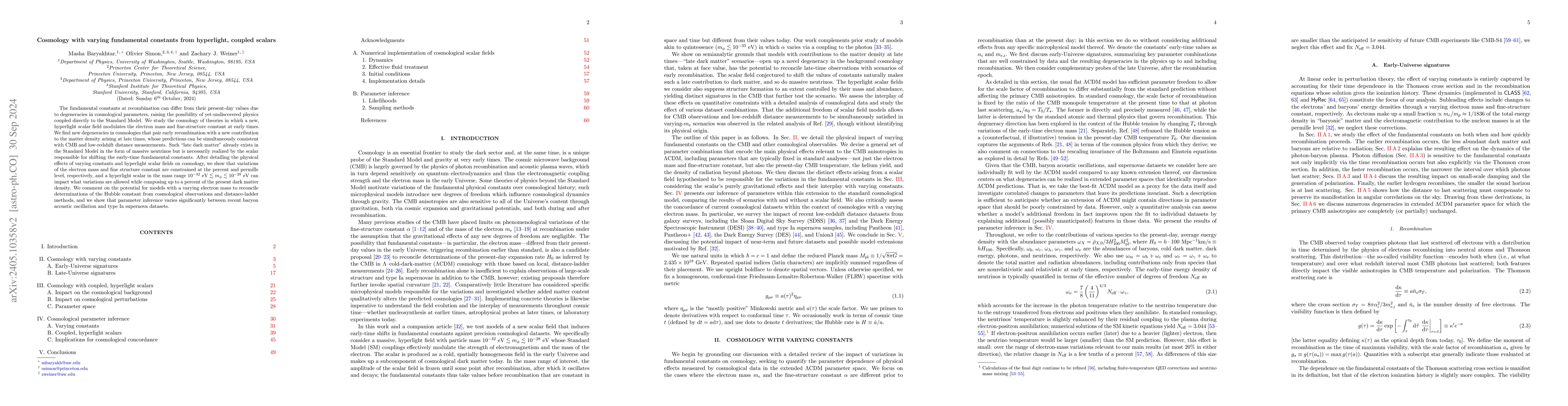 Thumbnail for Varying-constant cosmology from hyperlight, coupled scalars