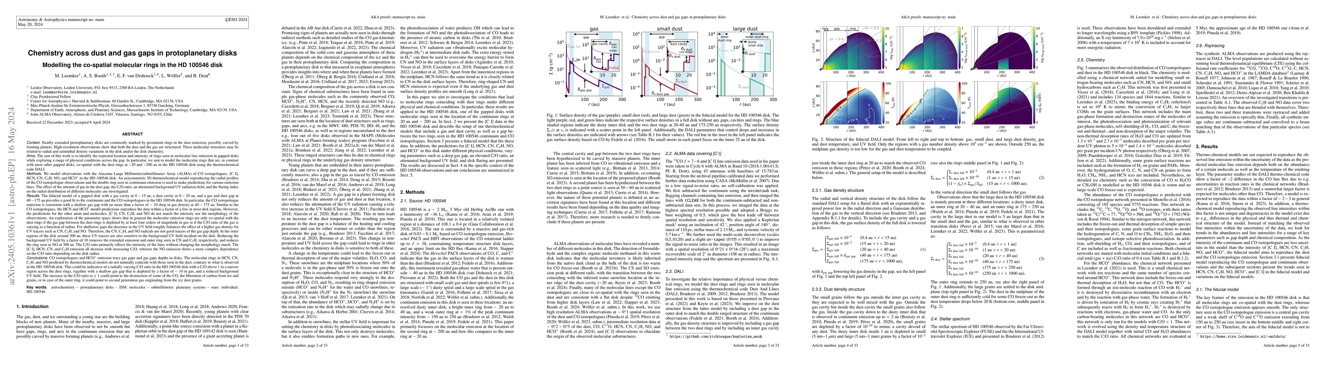 Thumbnail for Chemistry across dust and gas gaps in protoplanetary disks: modelling
  the co-spatial molecular rings in the HD 100546 disk
