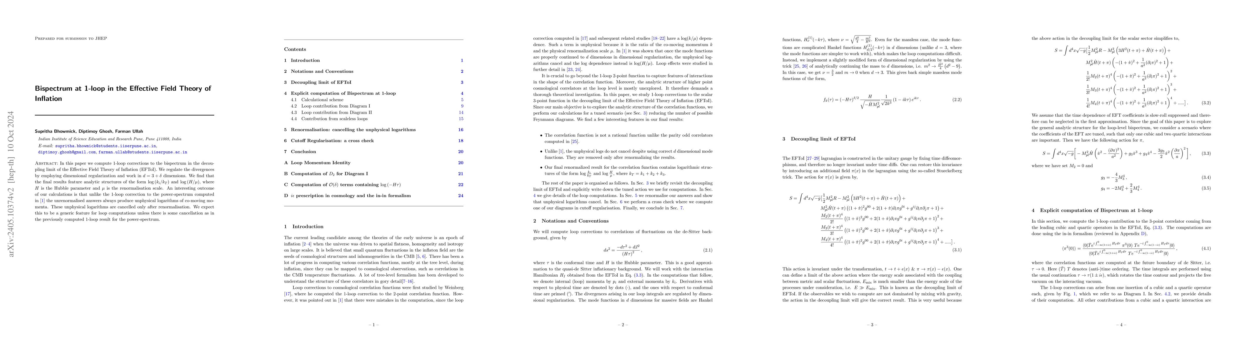 Thumbnail for Bispectrum at 1-loop in the Effective Field Theory of Inflation