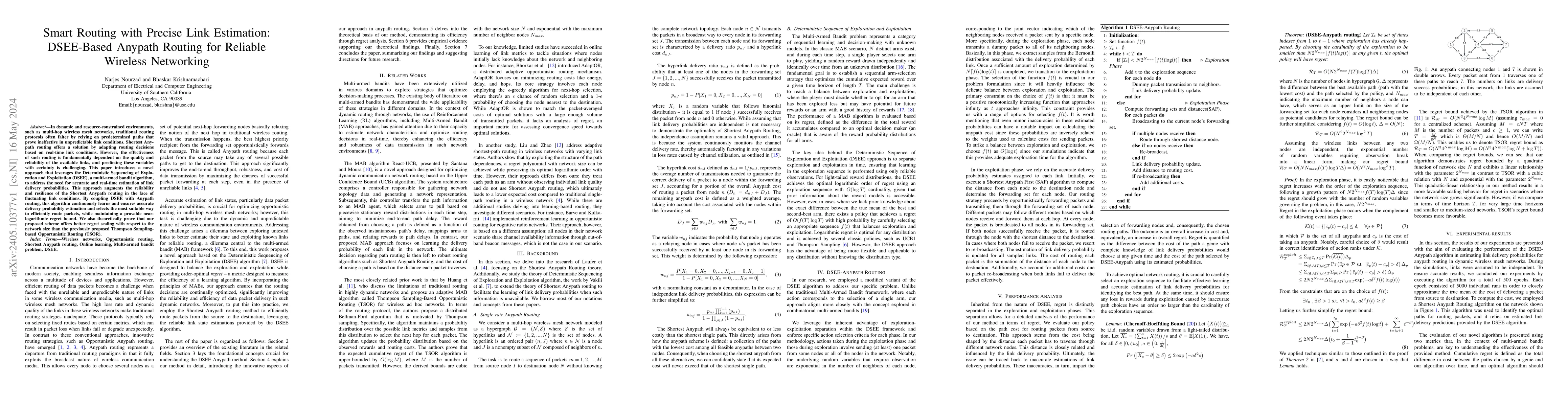 Thumbnail for Smart Routing with Precise Link Estimation: DSEE-Based Anypath Routing
  for Reliable Wireless Networking
