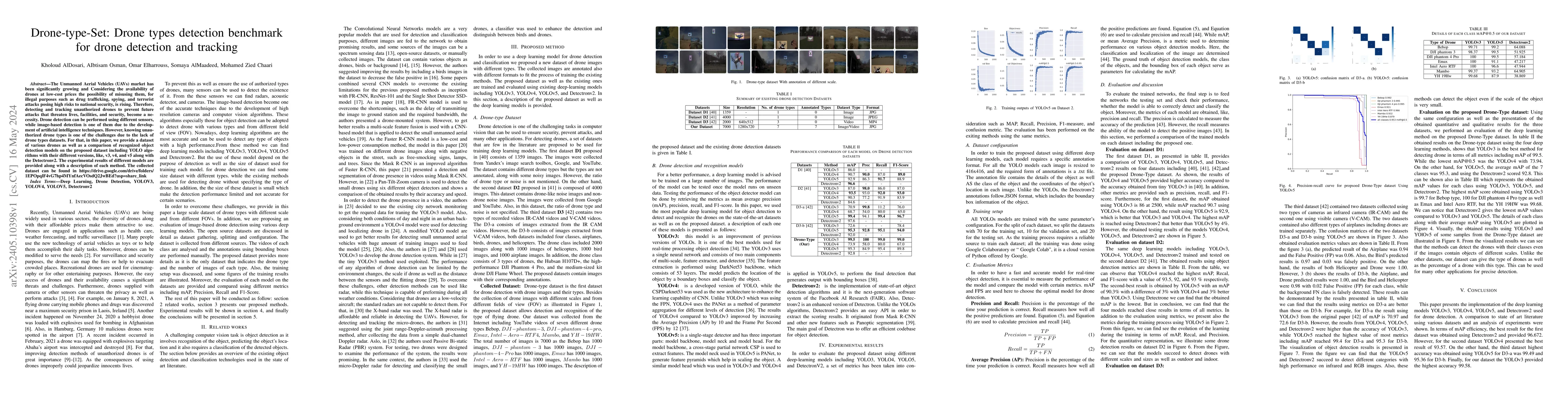Thumbnail for Drone-type-Set: Drone types detection benchmark for drone detection and
  tracking