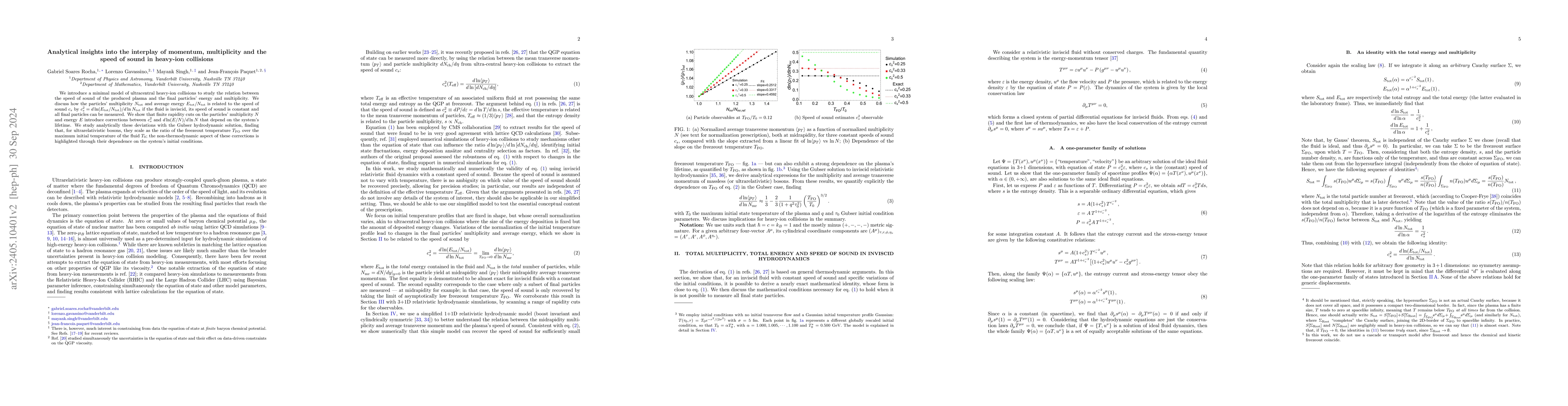 Thumbnail for Analytical insights into the interplay of momentum, multiplicity and the
  speed of sound in heavy-ion collisions