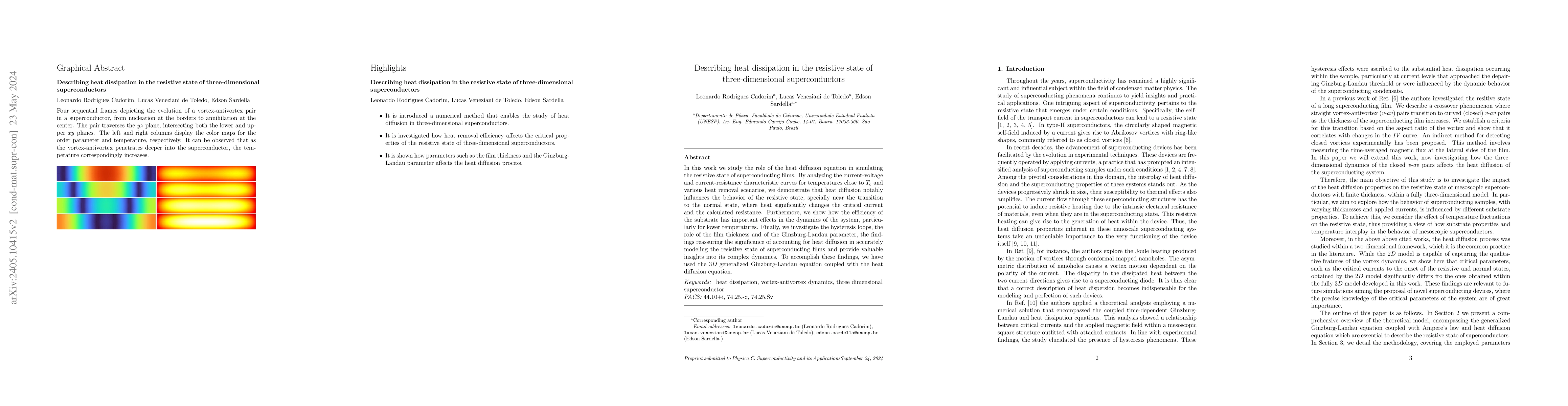 Thumbnail for Describing heat dissipation in the resistive state of three-dimensional
  superconductors