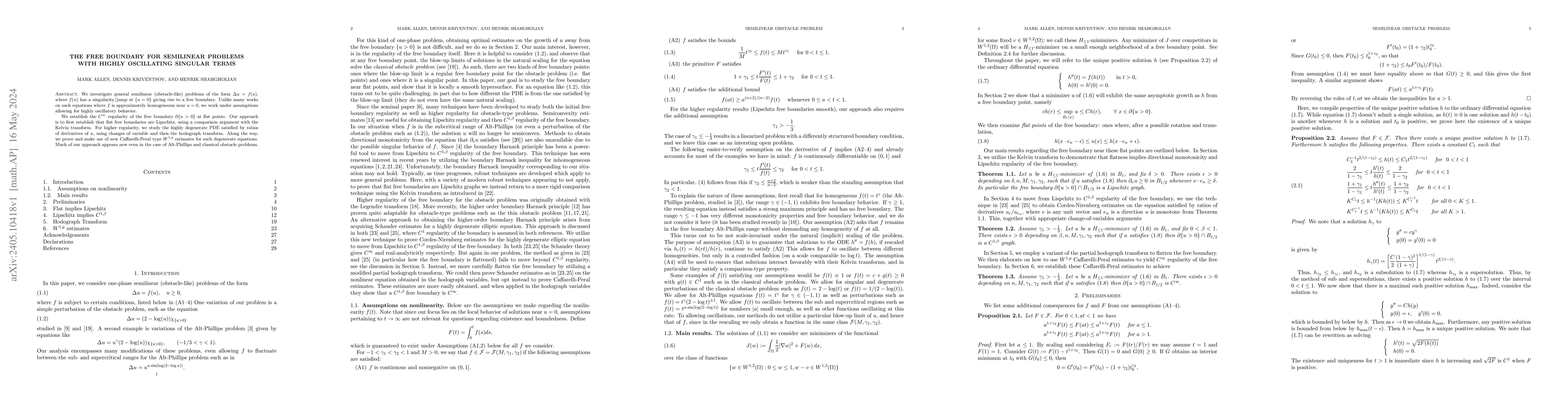Thumbnail for The free boundary for semilinear problems with highly oscillating
  singular terms