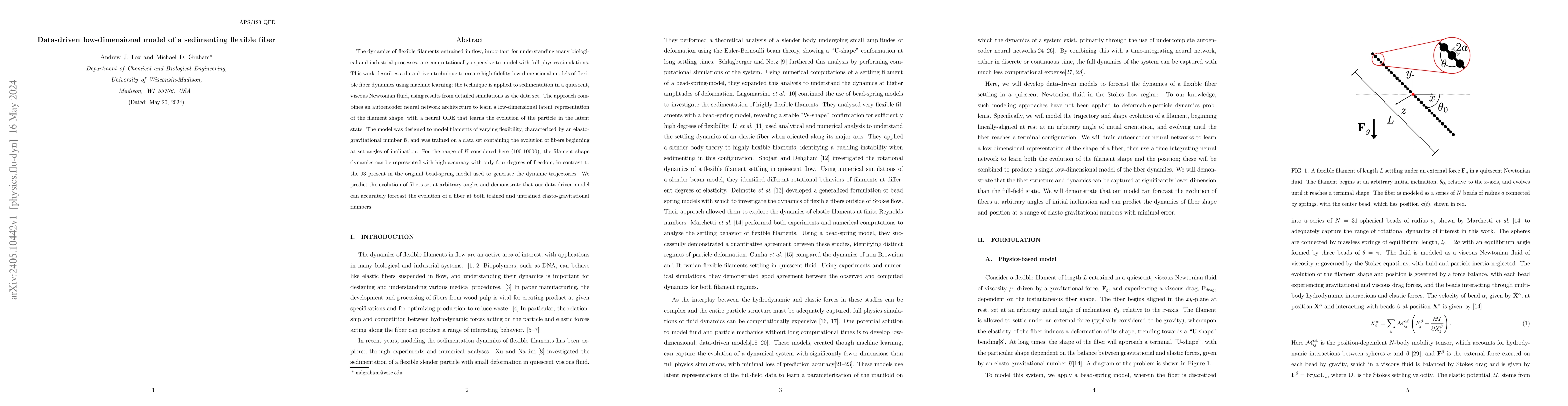 Thumbnail for Data-driven low-dimensional model of a sedimenting flexible fiber