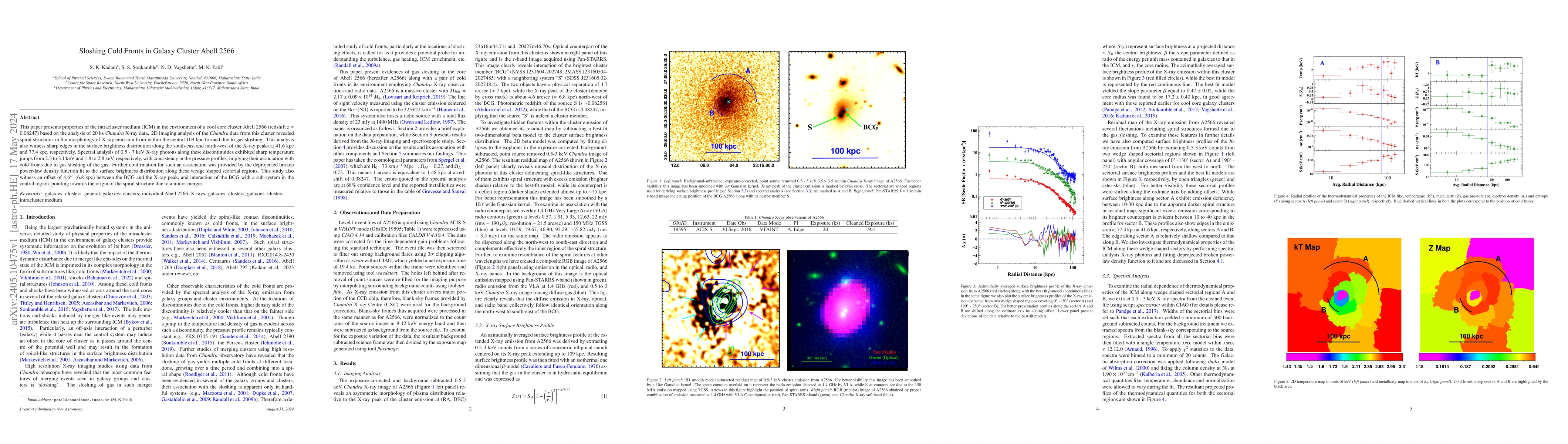 Thumbnail for Sloshing Cold Fronts in Galaxy Cluster Abell 2566