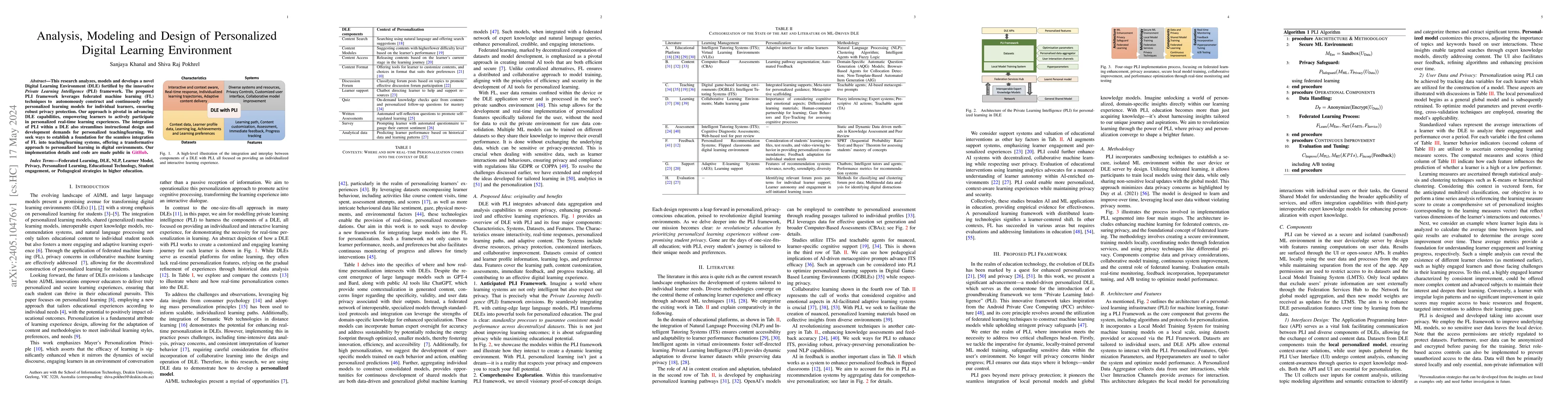 Thumbnail for Analysis, Modeling and Design of Personalized Digital Learning
  Environment