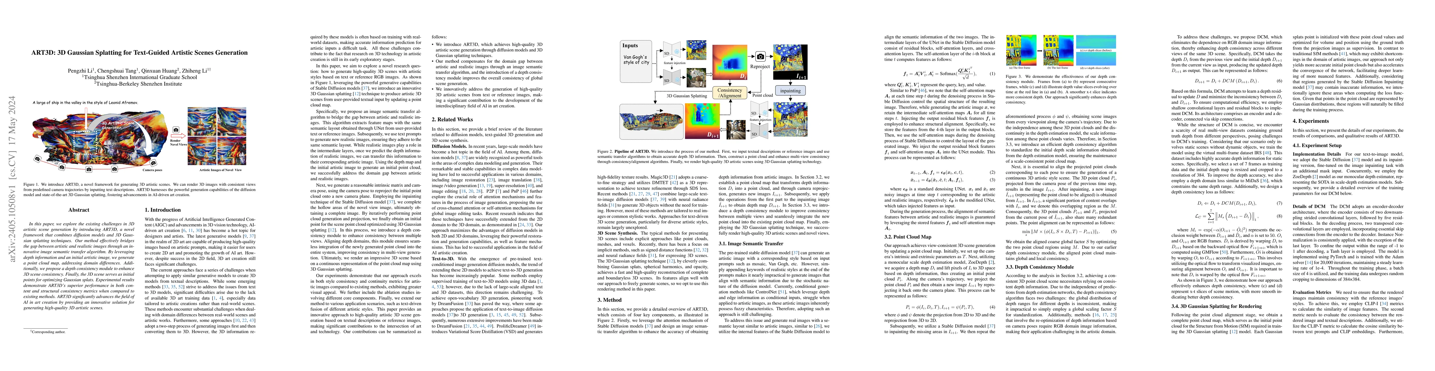 Thumbnail for ART3D: 3D Gaussian Splatting for Text-Guided Artistic Scenes Generation
