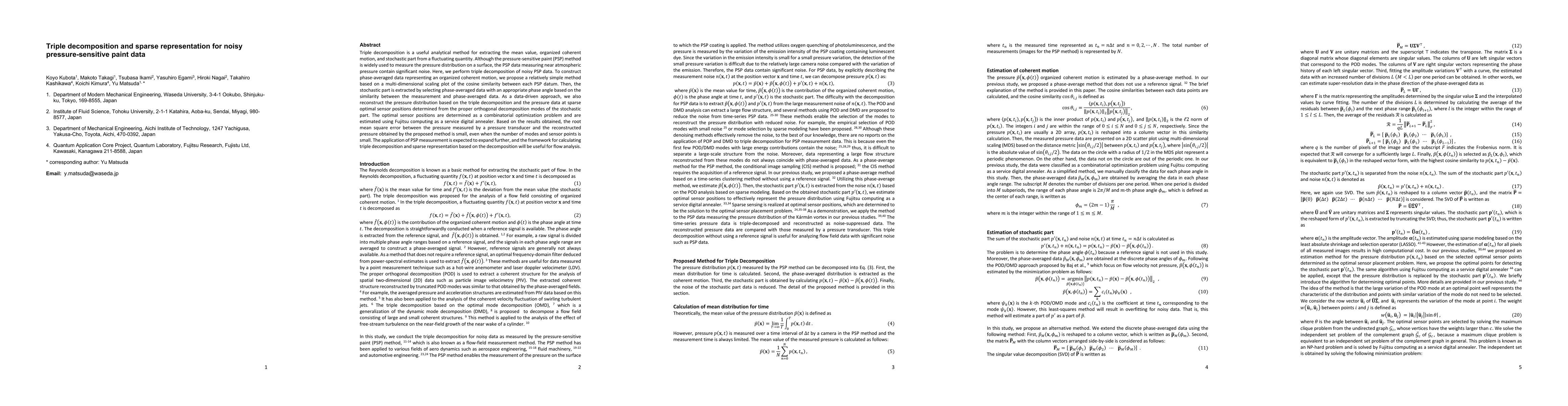 Thumbnail for Triple decomposition and sparse representation for noisy
  pressure-sensitive paint data