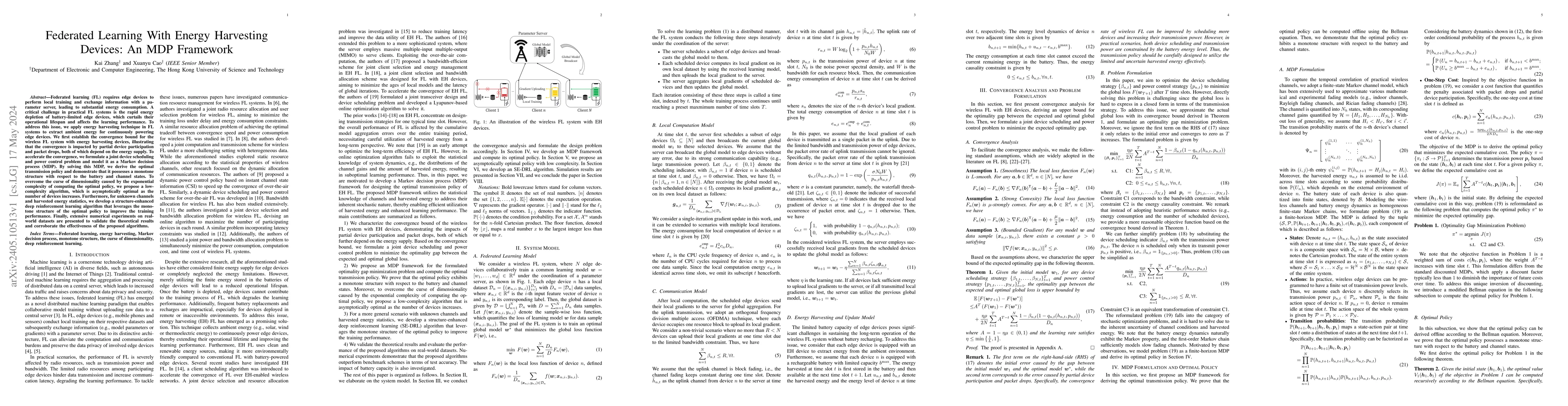 Thumbnail for Federated Learning With Energy Harvesting Devices: An MDP Framework