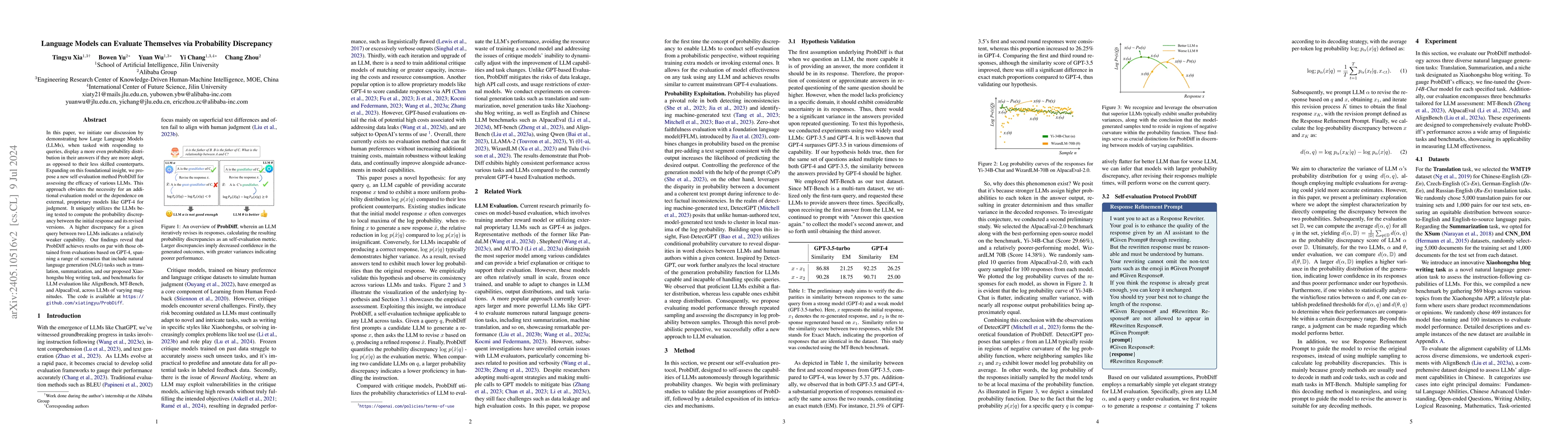 Thumbnail for Language Models can Evaluate Themselves via Probability Discrepancy
