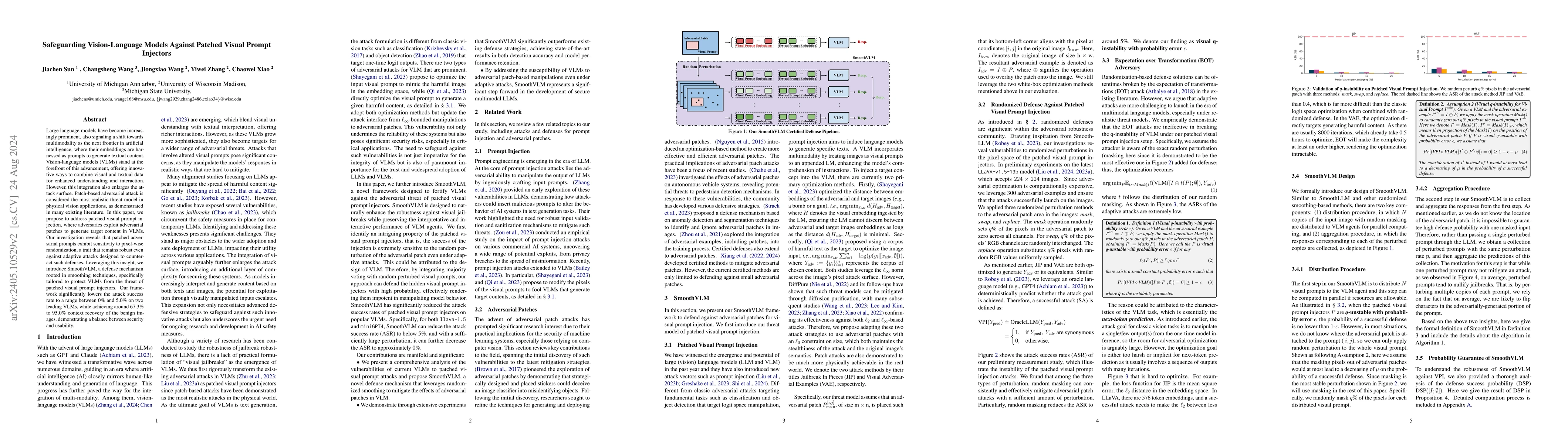 Thumbnail for Safeguarding Vision-Language Models Against Patched Visual Prompt
  Injectors