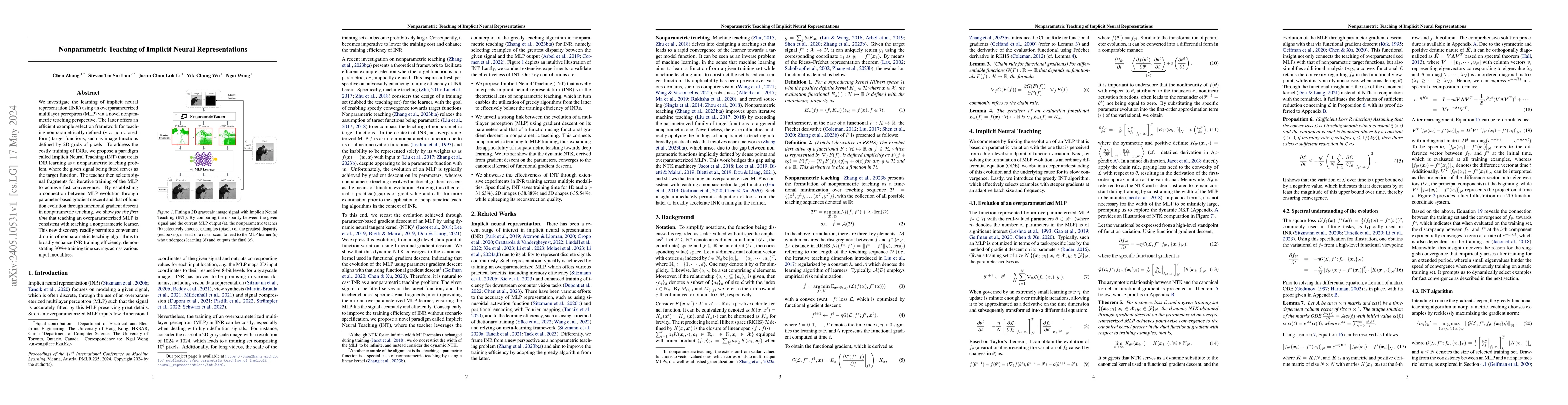 Thumbnail for Nonparametric Teaching of Implicit Neural Representations