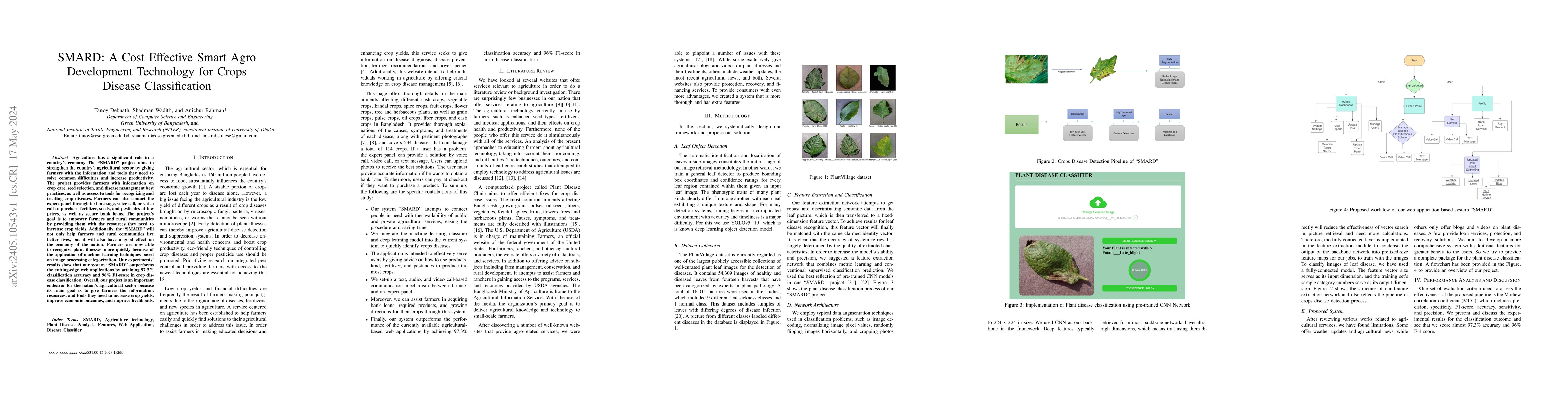 Thumbnail for SMARD: A Cost Effective Smart Agro Development Technology for Crops
  Disease Classification