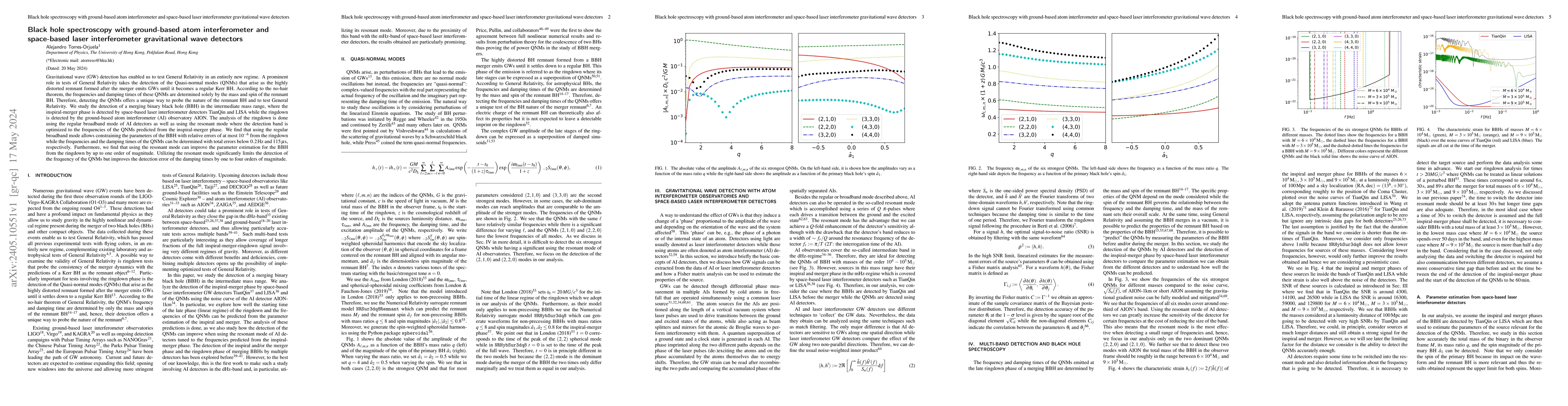Thumbnail for Black hole spectroscopy with ground-based atom interferometer and
  space-based laser interferometer gravitational wave detectors