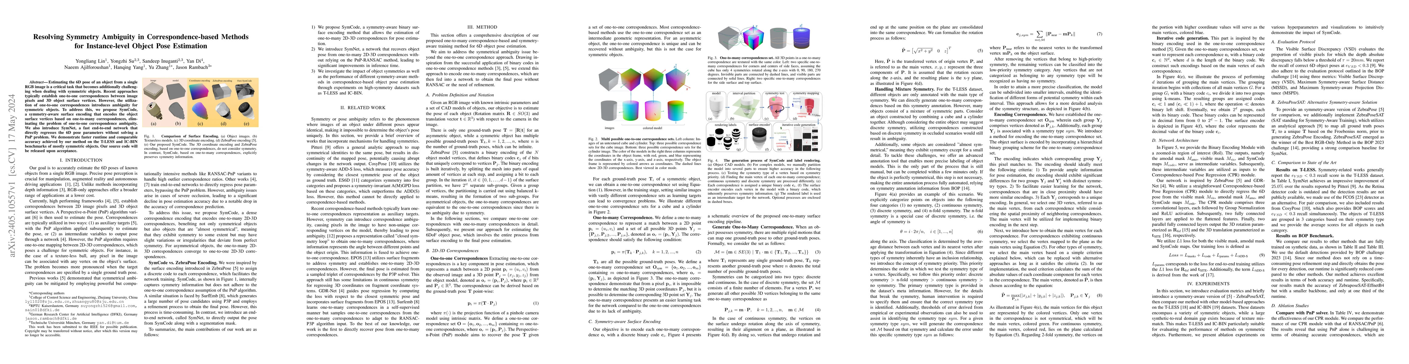 Thumbnail for Resolving Symmetry Ambiguity in Correspondence-based Methods for
  Instance-level Object Pose Estimation