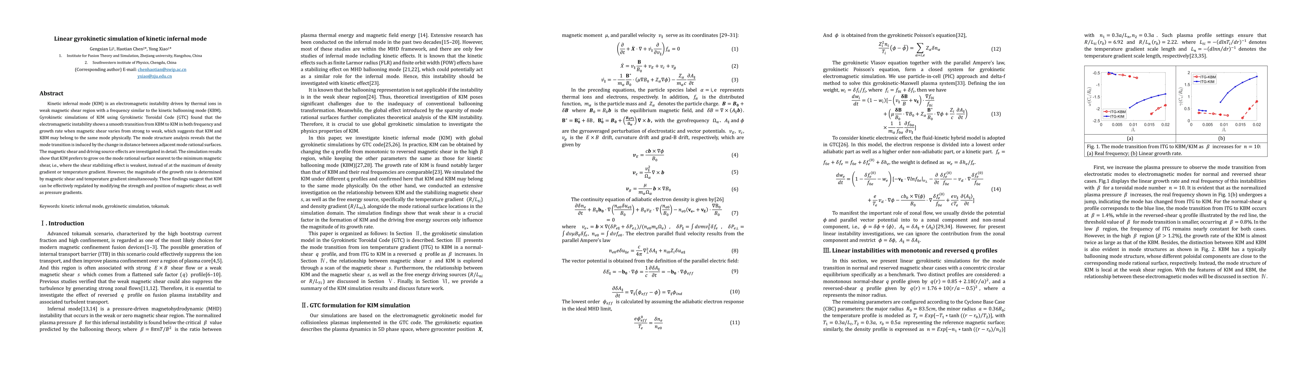 Thumbnail for Linear gyrokinetic simulation of kinetic infernal mode