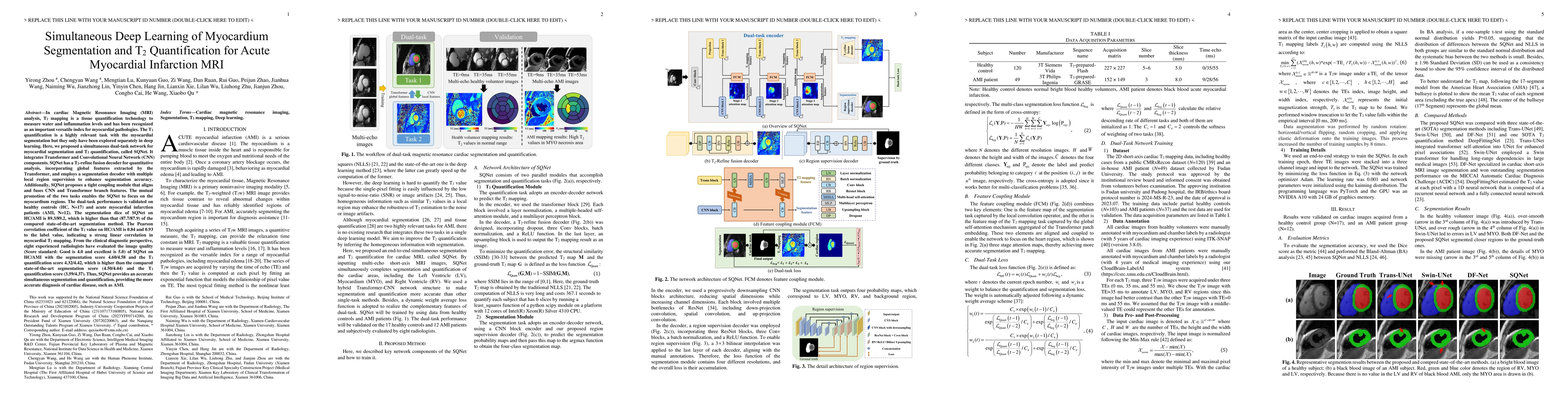 Thumbnail for Simultaneous Deep Learning of Myocardium Segmentation and T2
  Quantification for Acute Myocardial Infarction MRI
