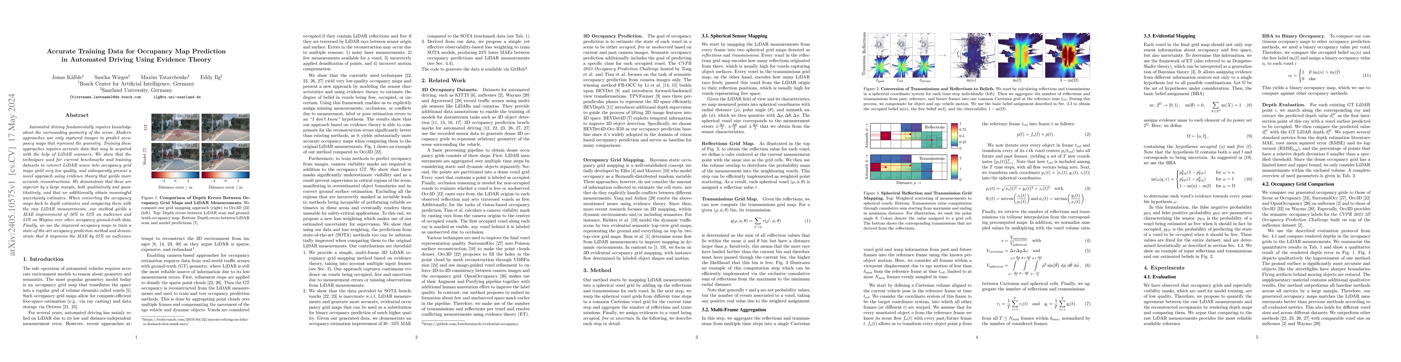 Thumbnail for Accurate Training Data for Occupancy Map Prediction in Automated Driving
  Using Evidence Theory