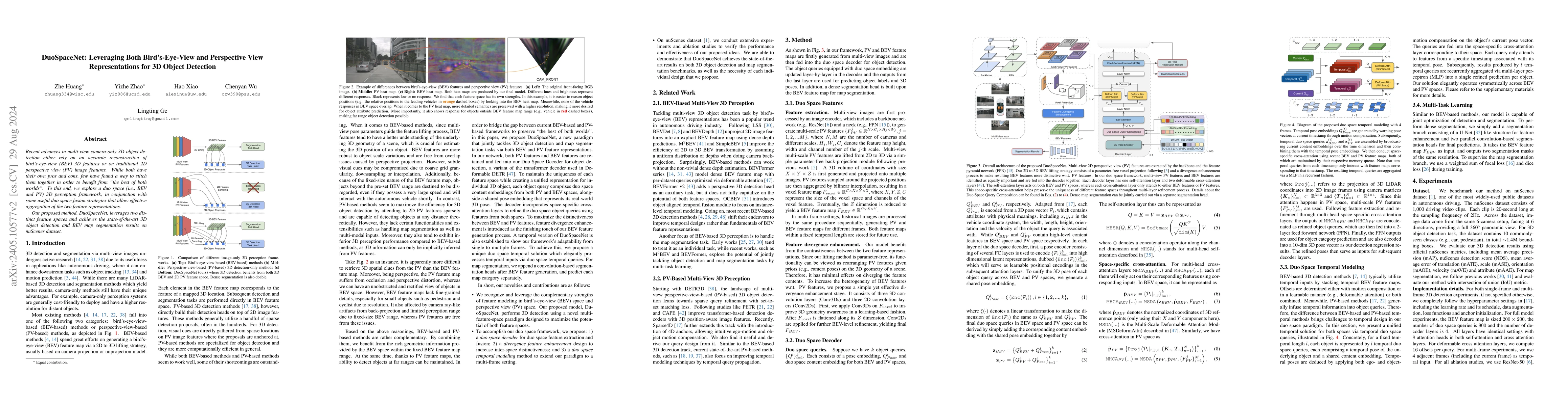 Thumbnail for DuoSpaceNet: Leveraging Both Bird's-Eye-View and Perspective View
  Representations for 3D Object Detection