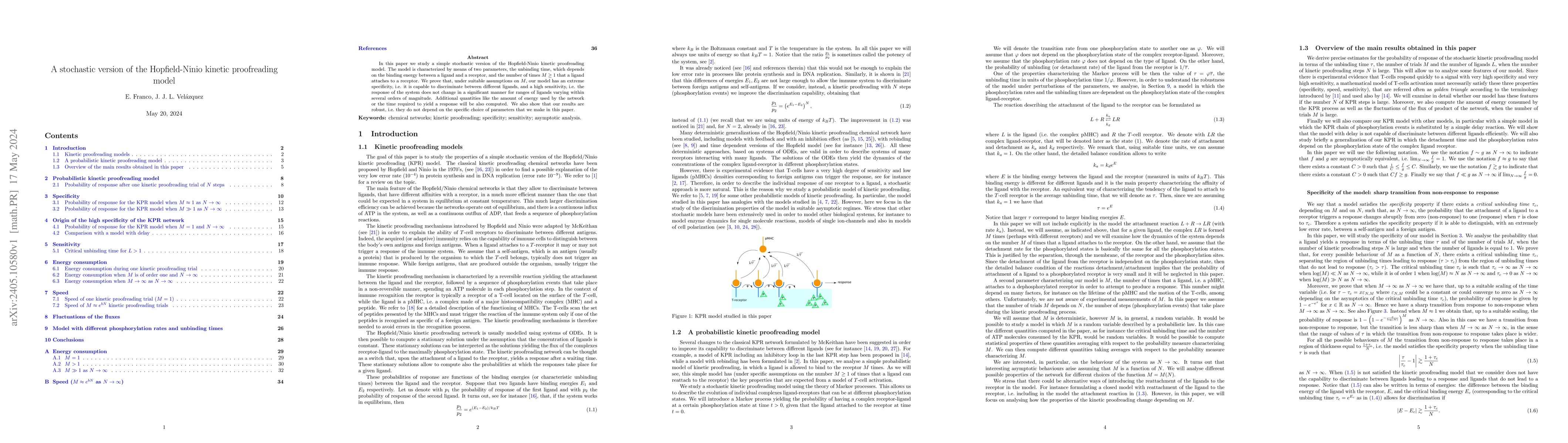 Thumbnail for A stochastic version of the Hopfield-Ninio kinetic proofreading model