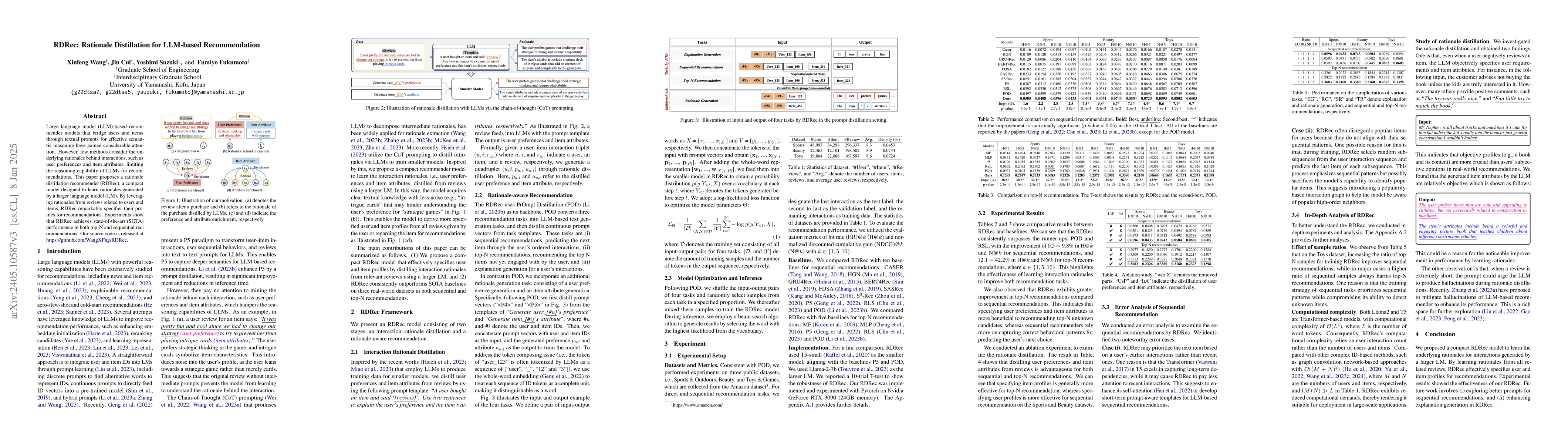 Thumbnail for RDRec: Rationale Distillation for LLM-based Recommendation