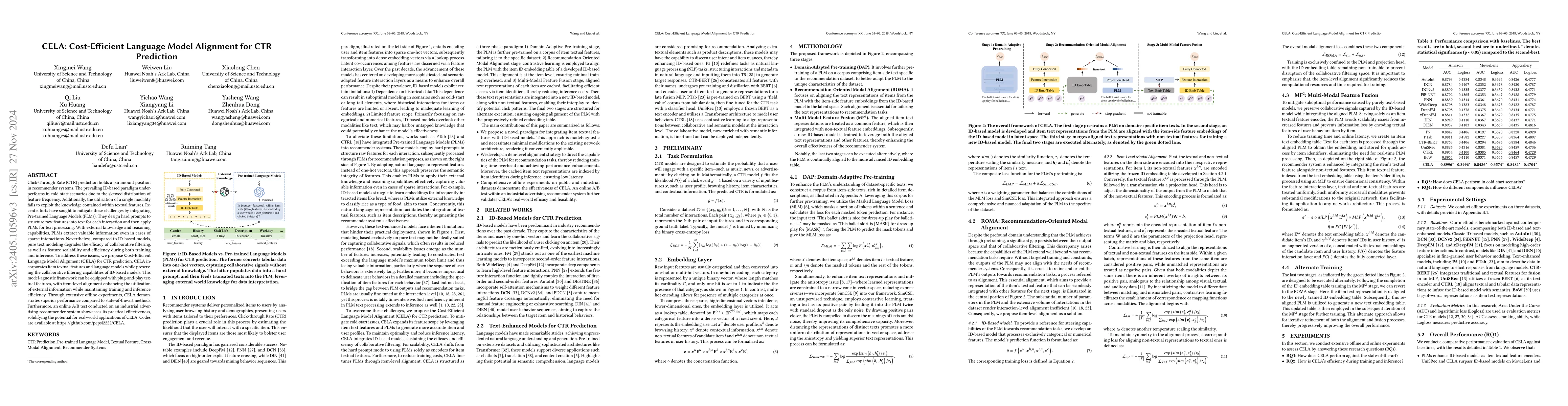 Thumbnail for CELA: Cost-Efficient Language Model Alignment for CTR Prediction