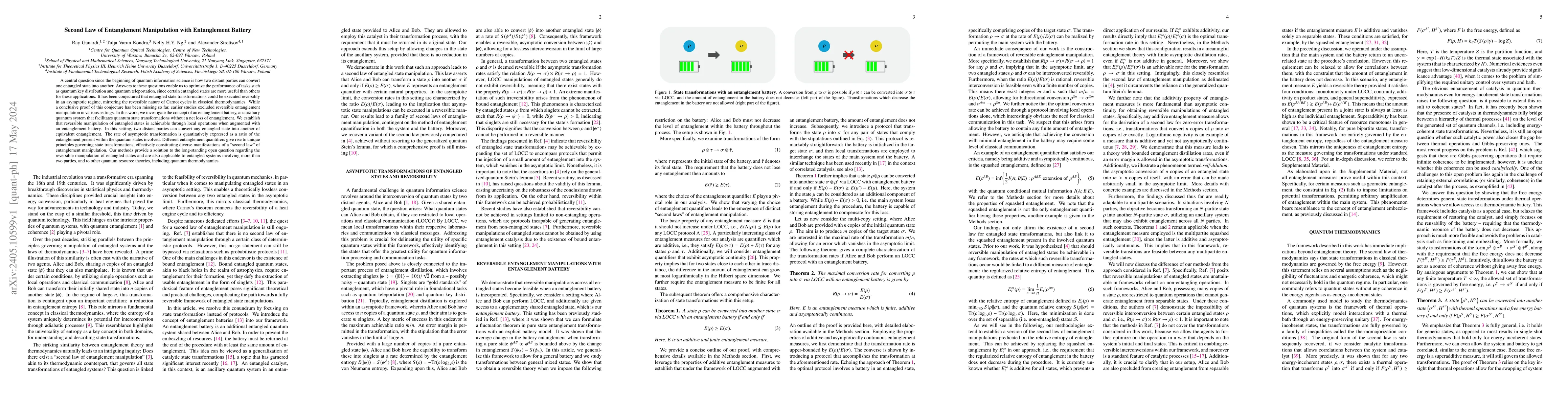 Thumbnail for Second Law of Entanglement Manipulation with Entanglement Battery