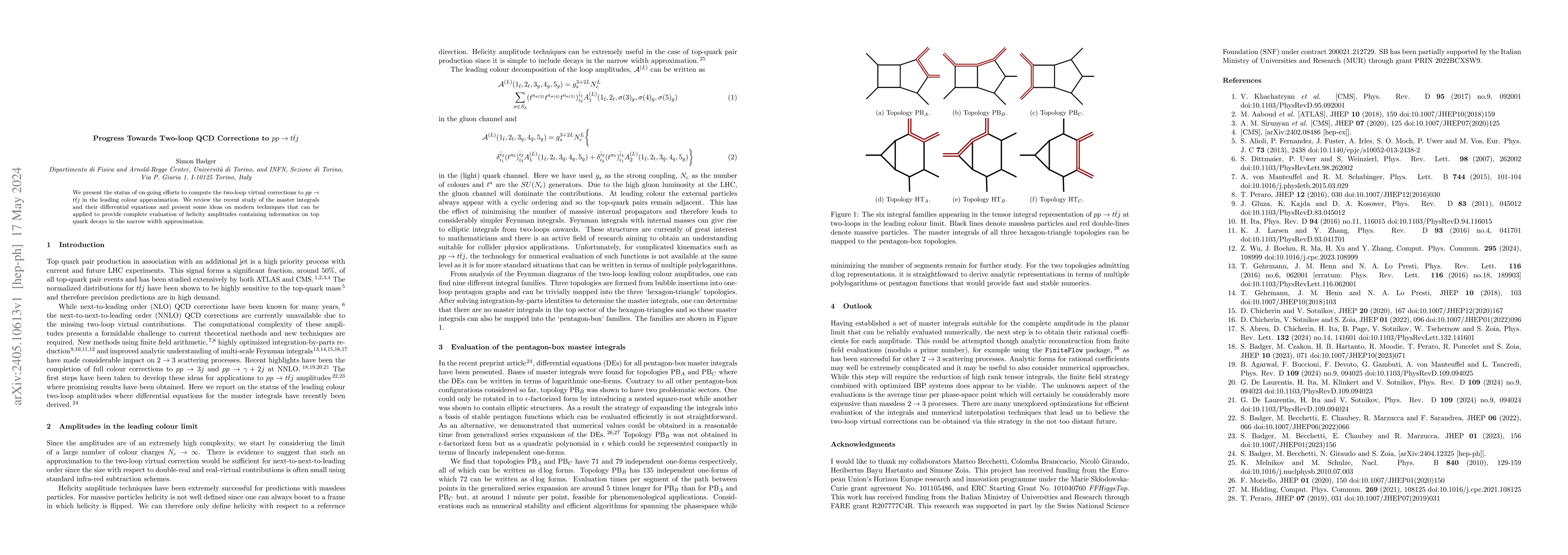 Thumbnail for Progress Towards Two-loop QCD Corrections to $pp\to t\bar{t} j$