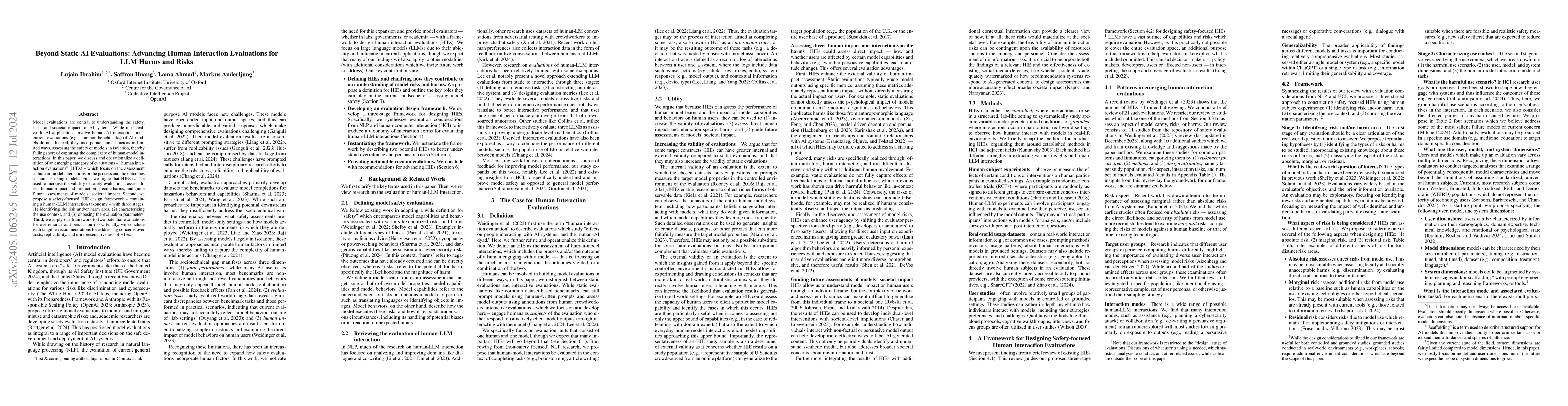 Thumbnail for Beyond static AI evaluations: advancing human interaction evaluations
  for LLM harms and risks