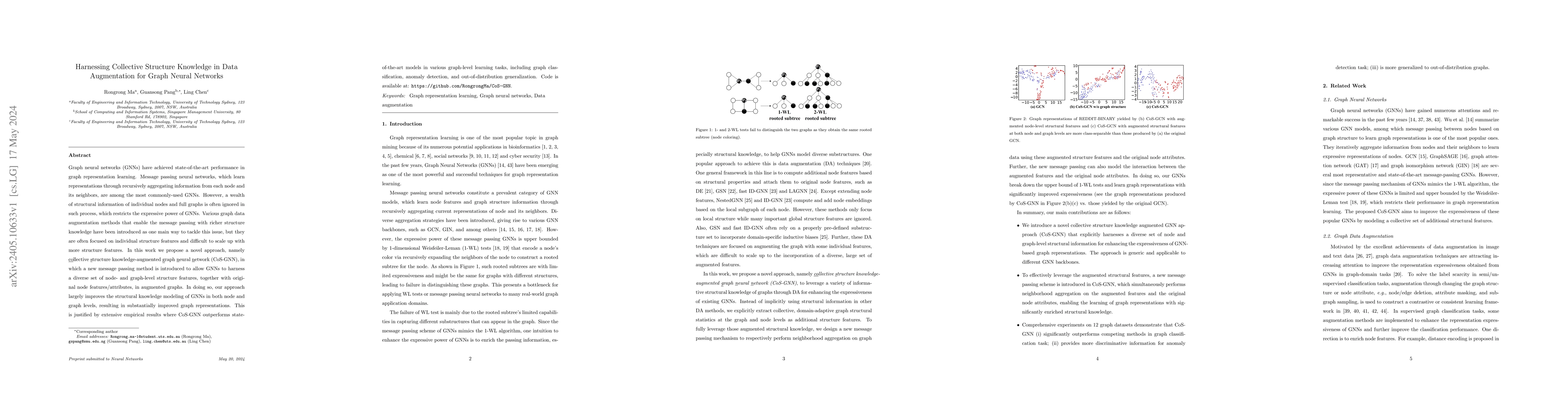 Thumbnail for Harnessing Collective Structure Knowledge in Data Augmentation for Graph
  Neural Networks